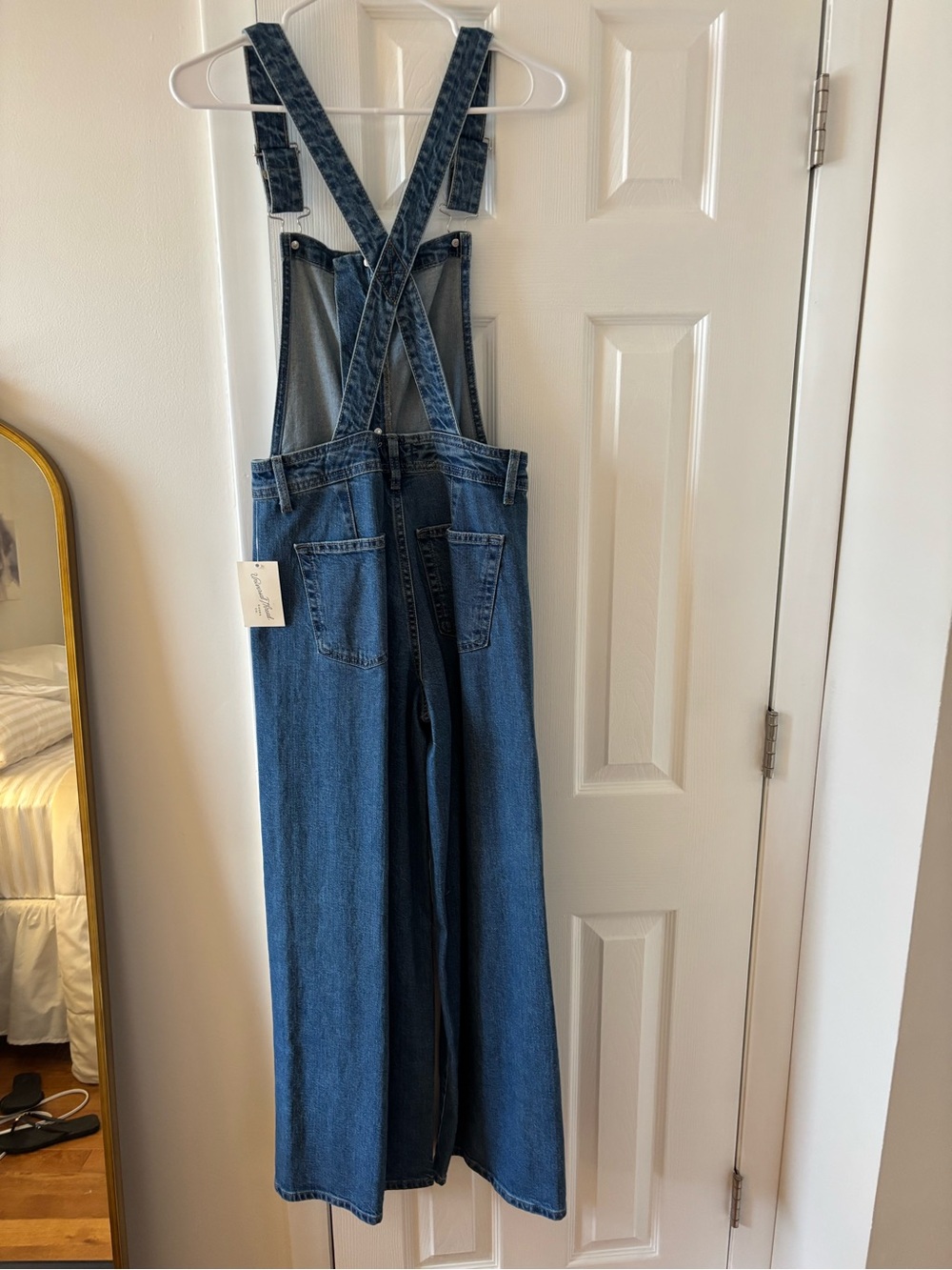 Dark Blue Denim Button-Front Overalls - Picture 2 of 3